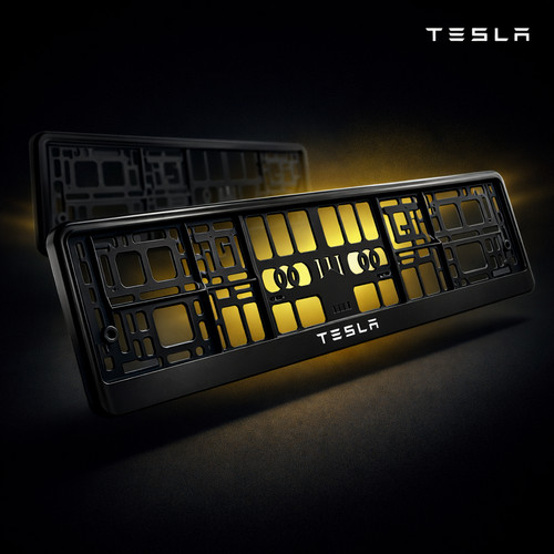 Single tesla number plate - single,