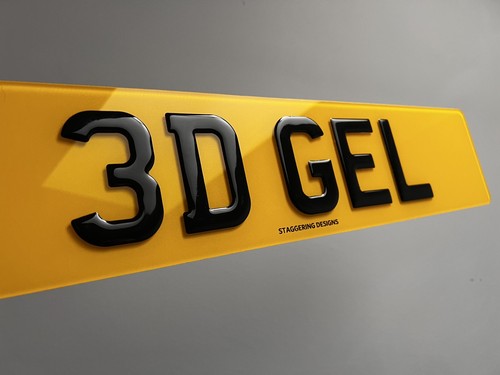 Gel number plates show - 3d, or